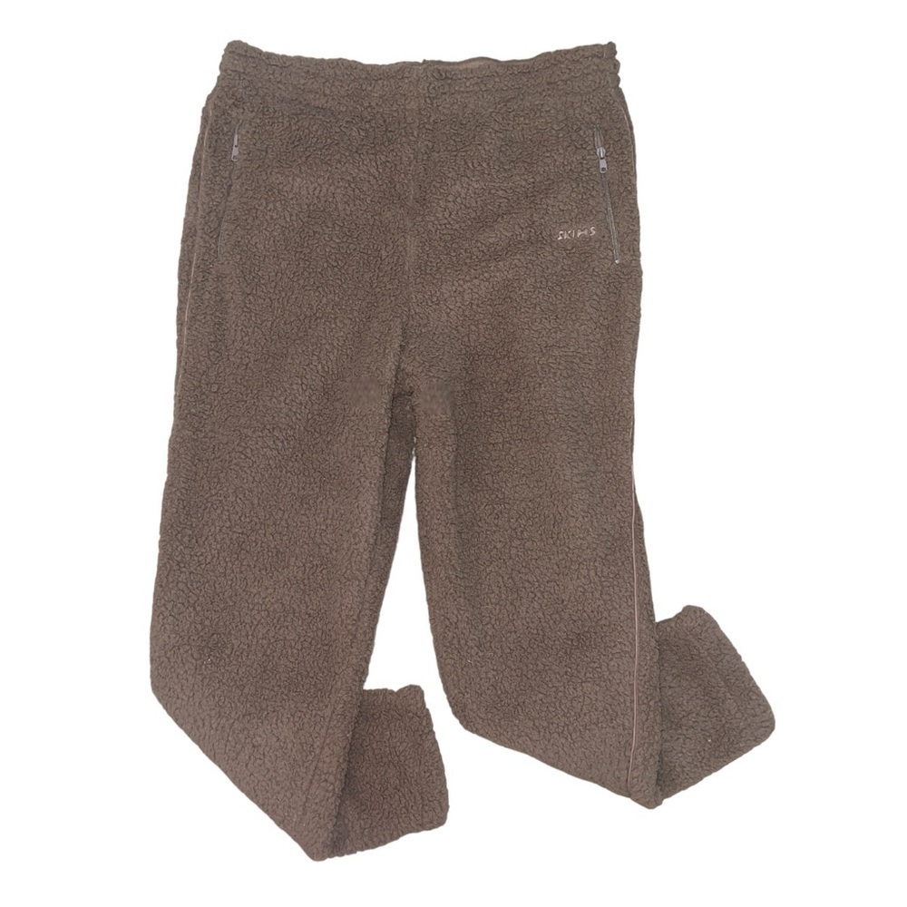 SKIMS Taupe Teddy Jogger Lounge Pants in size large - Picture 1 of 10